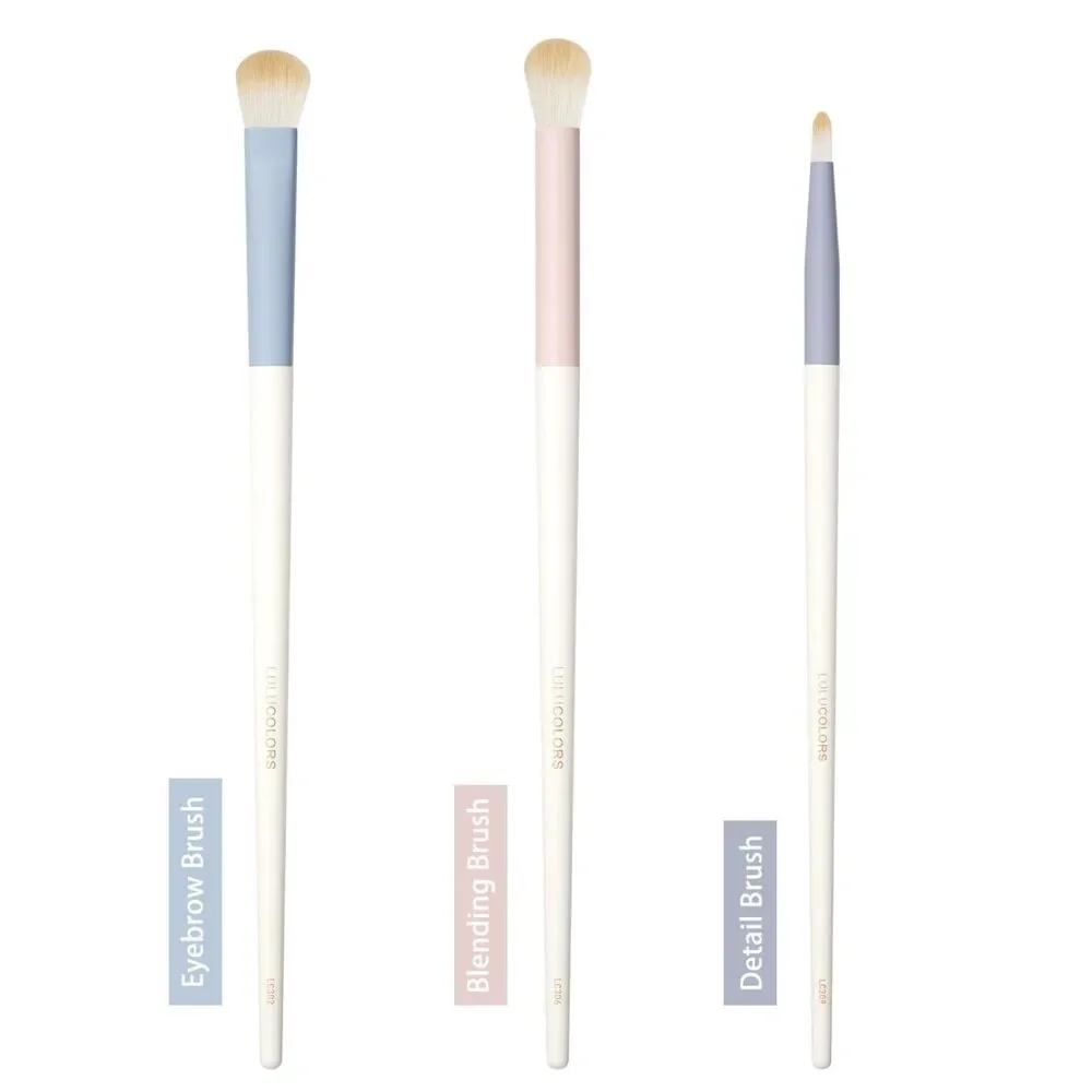 3-Pcs Colorful Synthetic Professional Eyeshadow Brushes with 20 Cotton Sticks